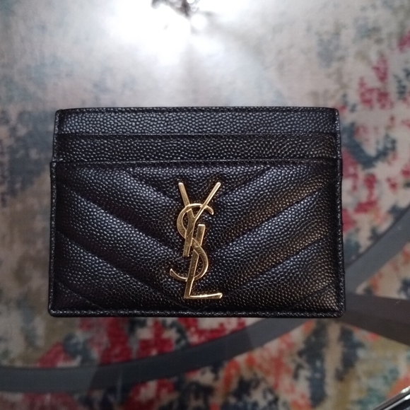 Yves Saint Laurent Accessories - Saint Laurent CASSANDRE MATELASSÉ CARD CASE IN GRAIN DE POUDRE EMBOSSED LEATHER